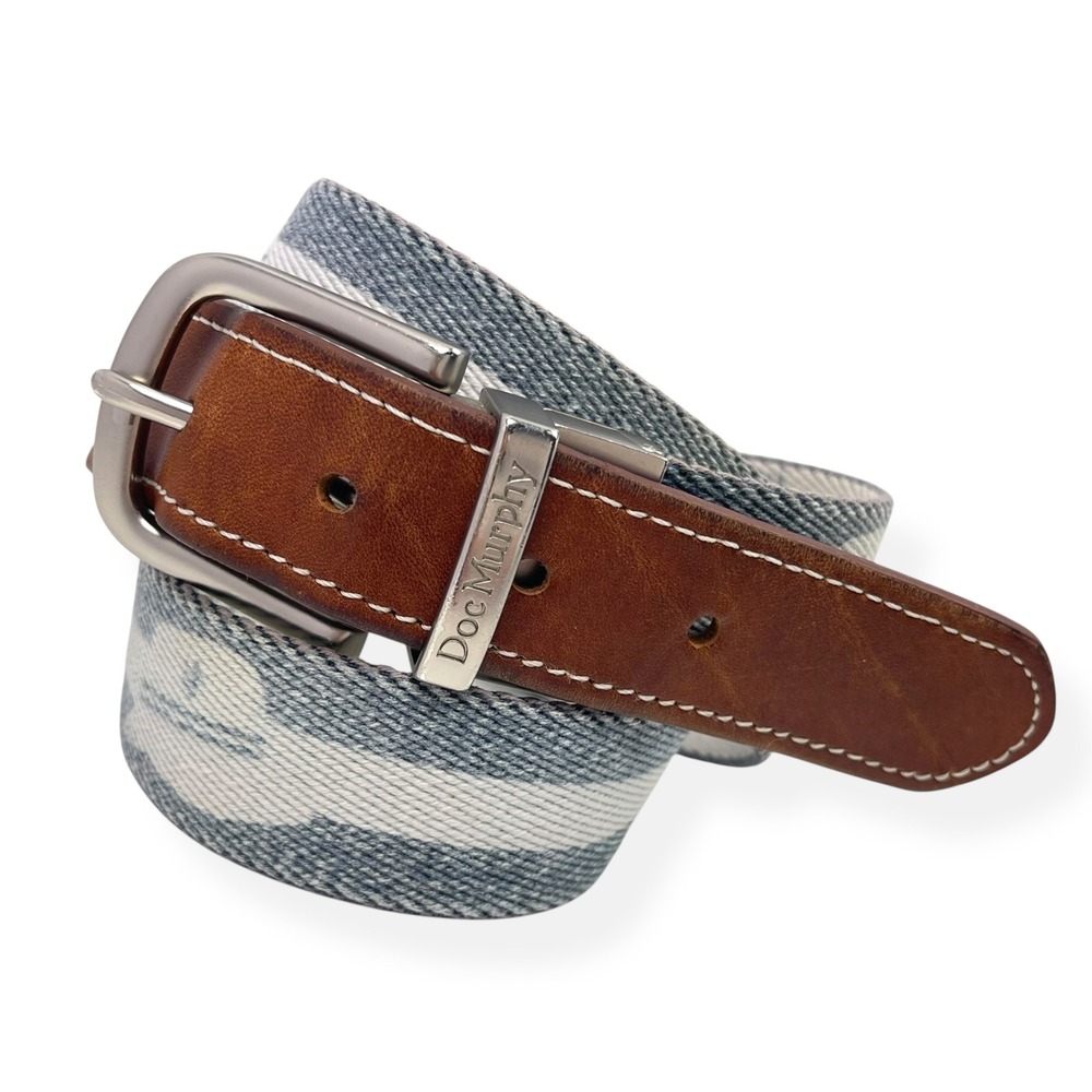 Doc Murphy Cotton Leather Cut To Size Mens Golf Belt 38" Bucket Hat Nickel